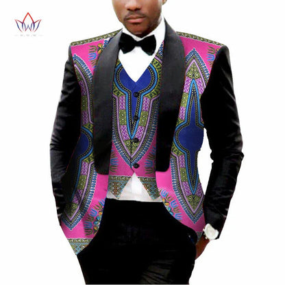 Dashiki Blazer Men Jacket + Vest Slim Suit - B&R African Styles