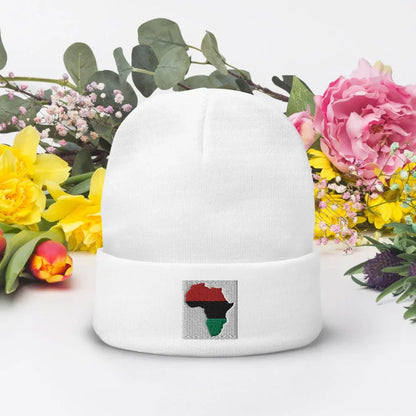 Africa map Embroidered Beanie - B&R African Styles