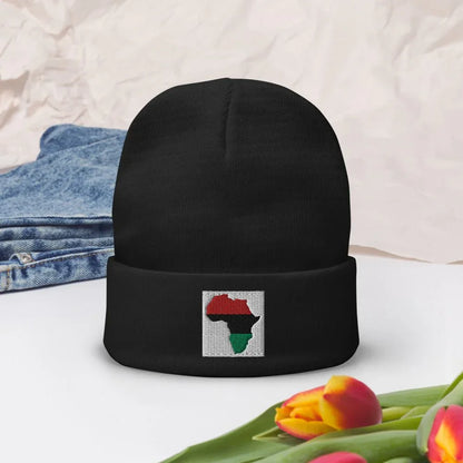 Africa map Embroidered Beanie - B&R African Styles