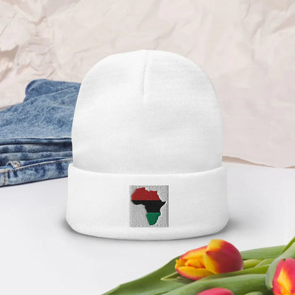 Africa map Embroidered Beanie - B&R African Styles