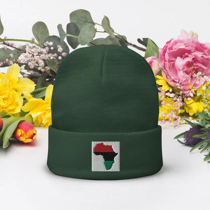 Africa map Embroidered Beanie - B&R African Styles