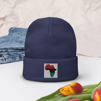 Africa map Embroidered Beanie - B&R African Styles