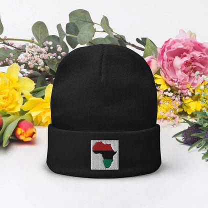 Africa map Embroidered Beanie - B&R African Styles