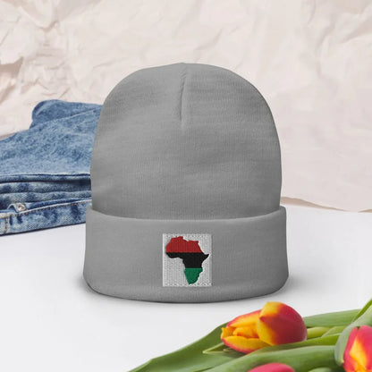 Africa map Embroidered Beanie - B&R African Styles