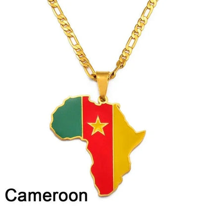 Africa Map Pendant Necklaces - B&R African Styles