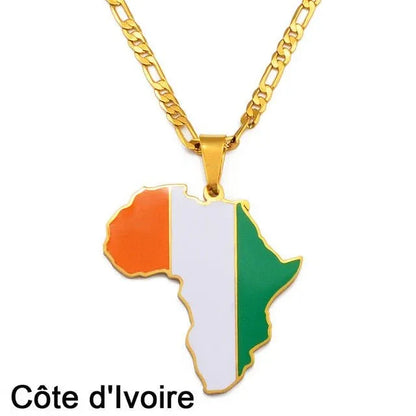 Africa Map Pendant Necklaces - B&R African Styles