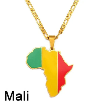Africa Map Pendant Necklaces - B&R African Styles