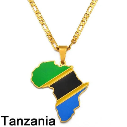 Africa Map Pendant Necklaces - B&R African Styles