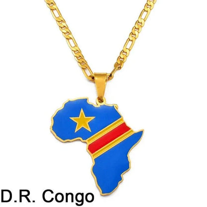 Africa Map Pendant Necklaces - B&R African Styles