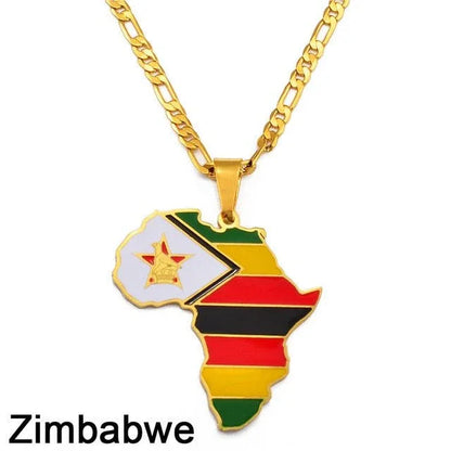 Africa Map Pendant Necklaces - B&R African Styles