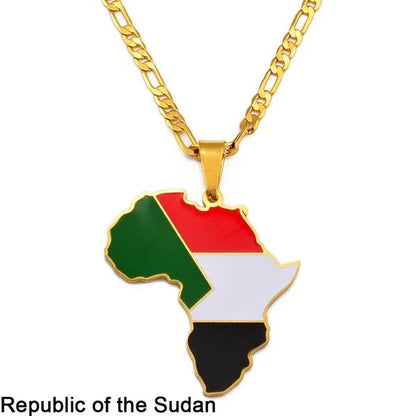 Africa Map Pendant Necklaces - B&R African Styles