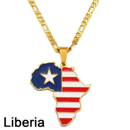Africa Map Pendant Necklaces - B&R African Styles