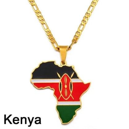 Africa Map Pendant Necklaces - B&R African Styles