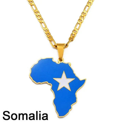 Africa Map Pendant Necklaces - B&R African Styles