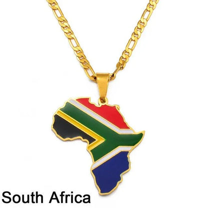 Africa Map Pendant Necklaces - B&R African Styles