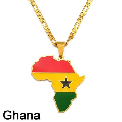 Africa Map Pendant Necklaces - B&R African Styles
