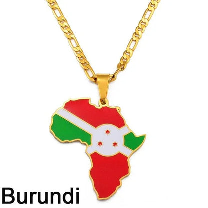 Africa Map Pendant Necklaces - B&R African Styles