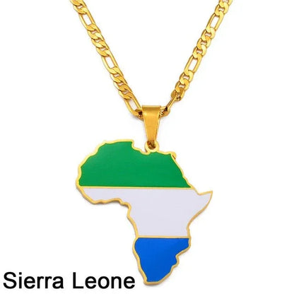Africa Map Pendant Necklaces - B&R African Styles
