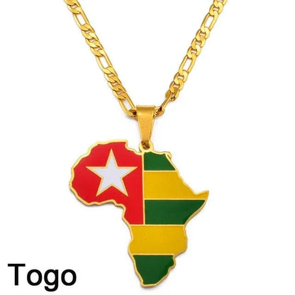 Africa Map Pendant Necklaces - B&R African Styles