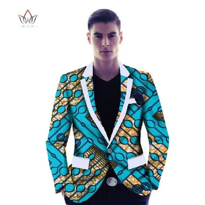African Print Men's Suit Jacket - B&R African Styles