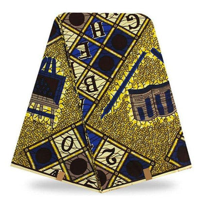African Real Wax Print Hollandais Fabric - Authentic 6 Yards - B&R African Styles