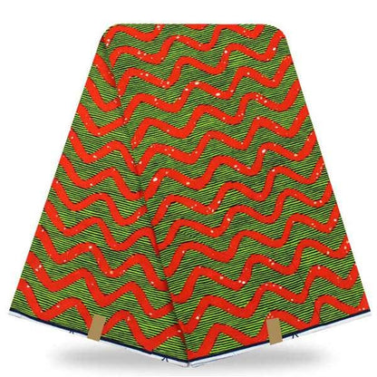 Authentic African Super Wax Hollandais Fabric - Premium 6 Yards - B&R African Styles