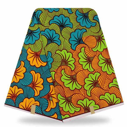 Authentic African Super Wax Hollandais Fabric - Premium 6 Yards - B&R African Styles