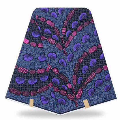 Authentic African Super Wax Hollandais Fabric - Premium 6 Yards - B&R African Styles