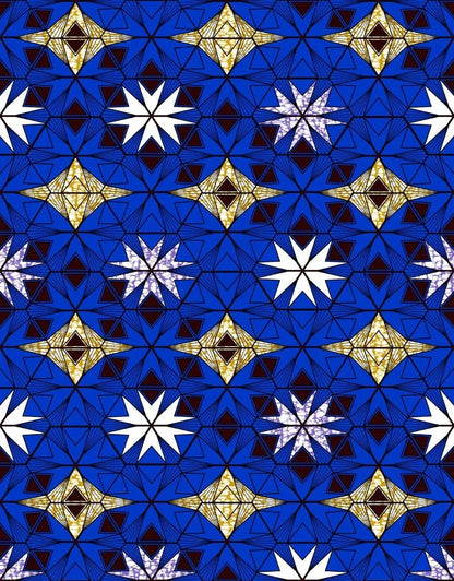 Ankara Wax Print Fabric - Traditional African Design 6 Yards - B&R African Styles