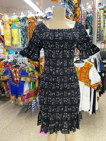 Black Ruffled dress - B&R African Styles