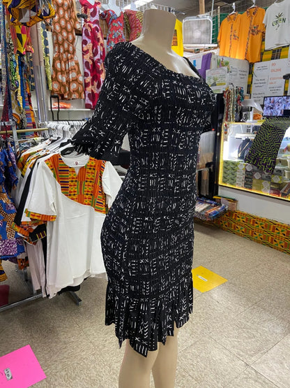 Black Ruffled dress - B&R African Styles