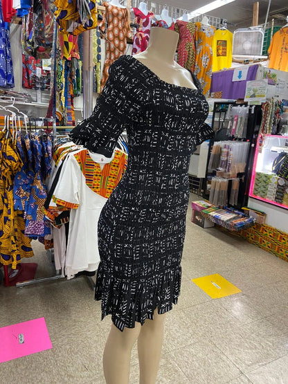 Black Ruffled dress - B&R African Styles
