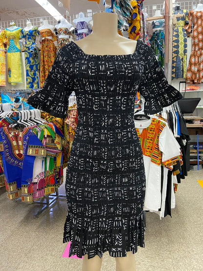 Black Ruffled dress - B&R African Styles
