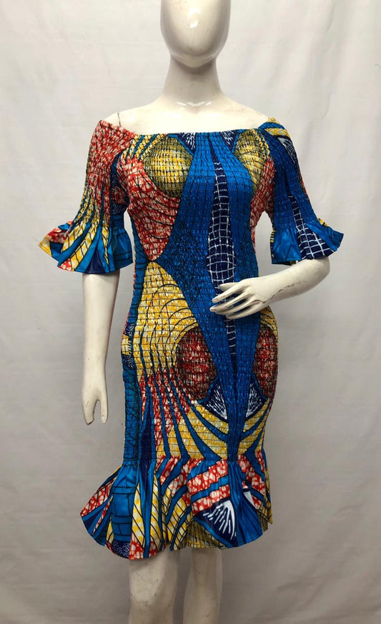 Blue Ruffled dress - B&R African Styles