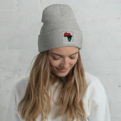 Cuffed Beanie: Africa Map - B&R African Styles