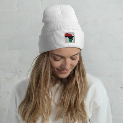 Cuffed Beanie: Africa Map - B&R African Styles