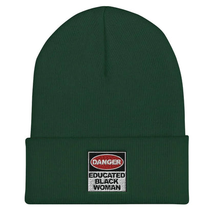Danger Educated Black Woman Cuffed Beanie - B&R African Styles