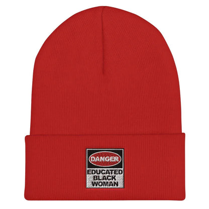Danger Educated Black Woman Cuffed Beanie - B&R African Styles