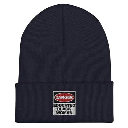 Danger Educated Black Woman Cuffed Beanie - B&R African Styles