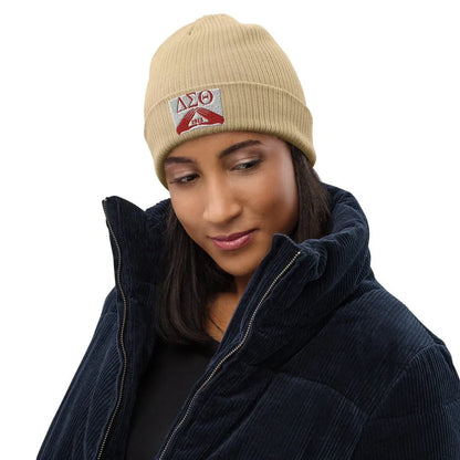 DELTA SIGMA THETA ORGANIC RIBBED BEANIE - B&R African Styles
