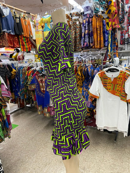Green Ruffled dress - B&R African Styles