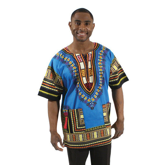 Large Light Blue Dashiki - B&R African Styles