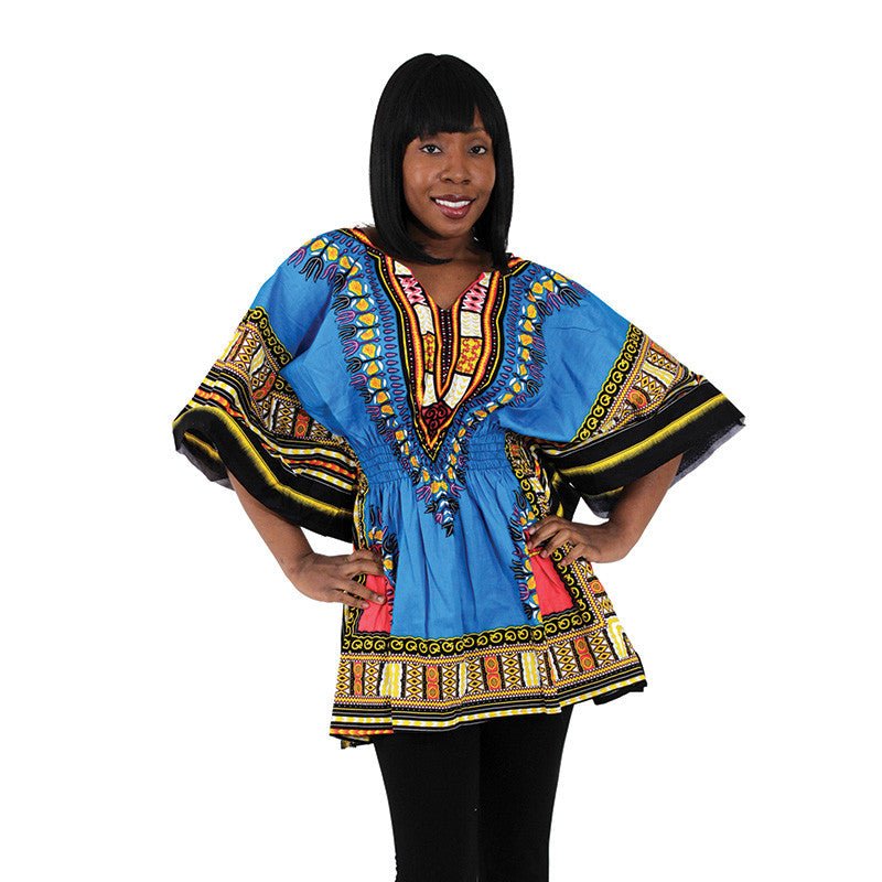 Light Blue Elastic Dashiki - B&R African Styles