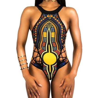 One Piece Swimsuit Women High Cut Trikini - B&R African Styles
