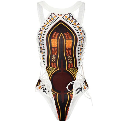 One Piece Swimsuit Women High Cut Trikini - B&R African Styles