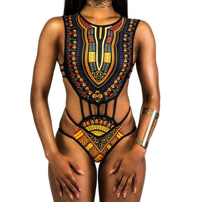One Piece Swimsuit Women High Cut Trikini - B&R African Styles