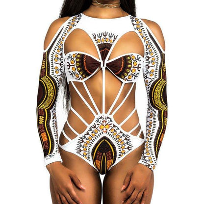 One Piece Swimsuit Women High Cut Trikini - B&R African Styles