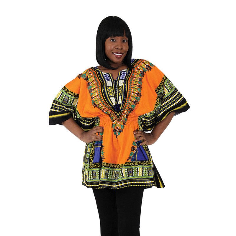 Orange Elastic Dashiki - B&R African Styles