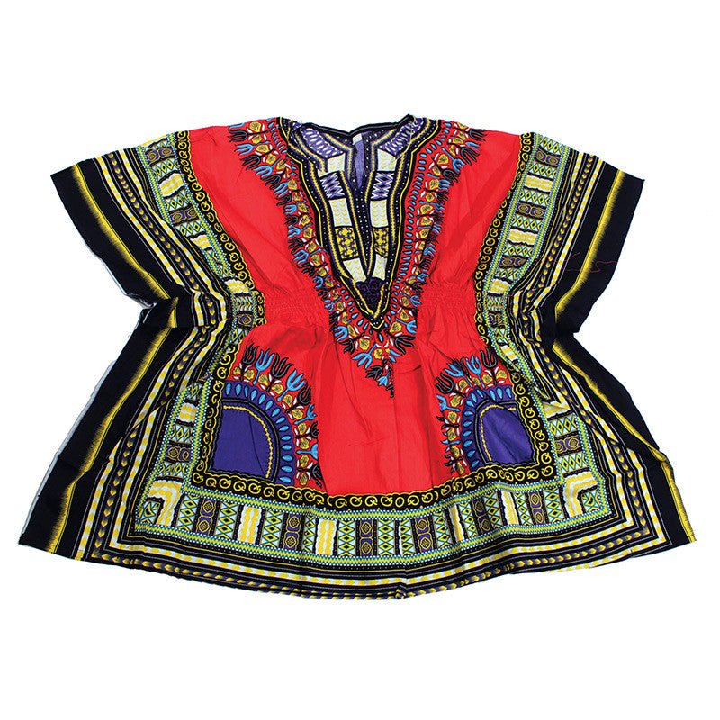 Red Elastic Dashiki - B&R African Styles