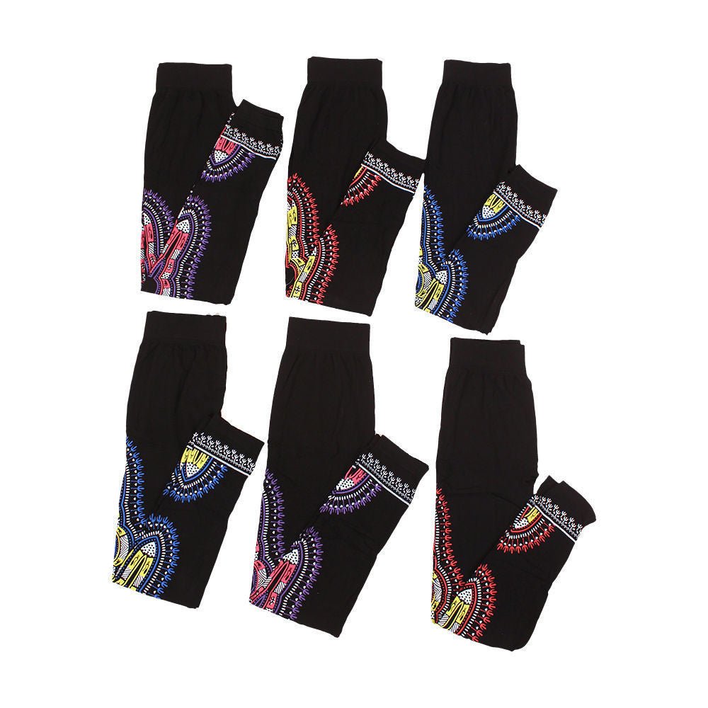 Set of 6 Assorted Traditional Print Leggings - B&R African Styles